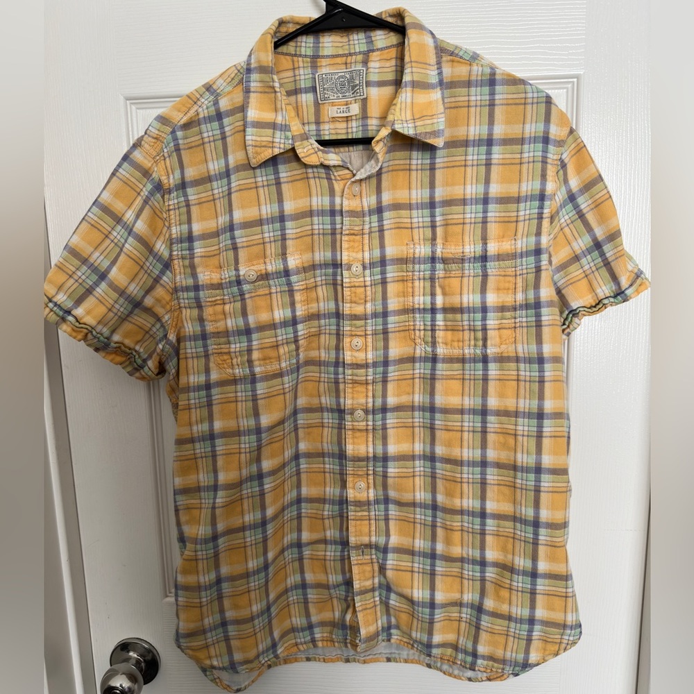 Lucky Brand Short Sleeve Button Down Shirt Large